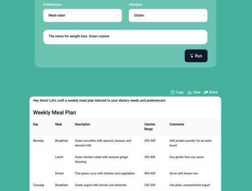 MealMate AI — Нейросеть составляет меню
